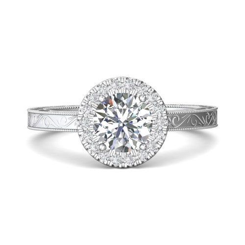 FlyerFit&reg; Platinum Vintage Engagement Ring