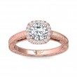 FlyerFit® 14K Pink Gold Vintage Engagement Ring