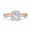 FlyerFit® 18K Pink Gold Shank And White Gold Top Vintage Engagement Ring