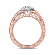 FlyerFit® 18K Pink Gold Shank And White Gold Top Vintage Engagement Ring