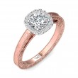 FlyerFit® 18K Pink Gold Shank And White Gold Top Vintage Engagement Ring
