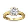 FlyerFit® 18K Yellow Gold Vintage Engagement Ring