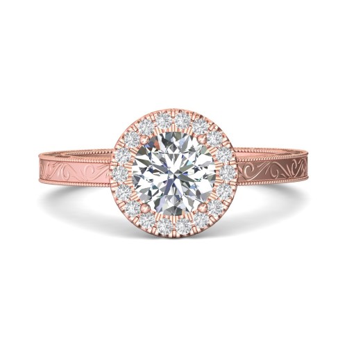 FlyerFit&reg; 14K Pink Gold Vintage Engagement Ring