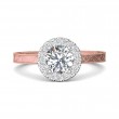 FlyerFit® 14K Pink Gold Shank And White Gold Top Vintage Engagement Ring