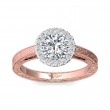 FlyerFit® 14K Pink Gold Shank And White Gold Top Vintage Engagement Ring