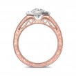 FlyerFit® 14K Pink Gold Shank And White Gold Top Vintage Engagement Ring