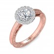 FlyerFit® 14K Pink Gold Shank And White Gold Top Vintage Engagement Ring