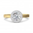 FlyerFit® 18K Yellow Gold Shank And White Gold Top Vintage Engagement Ring
