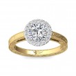 FlyerFit® 18K Yellow Gold Shank And White Gold Top Vintage Engagement Ring