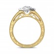 FlyerFit® 18K Yellow Gold Shank And White Gold Top Vintage Engagement Ring