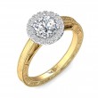 FlyerFit® 18K Yellow Gold Shank And White Gold Top Vintage Engagement Ring