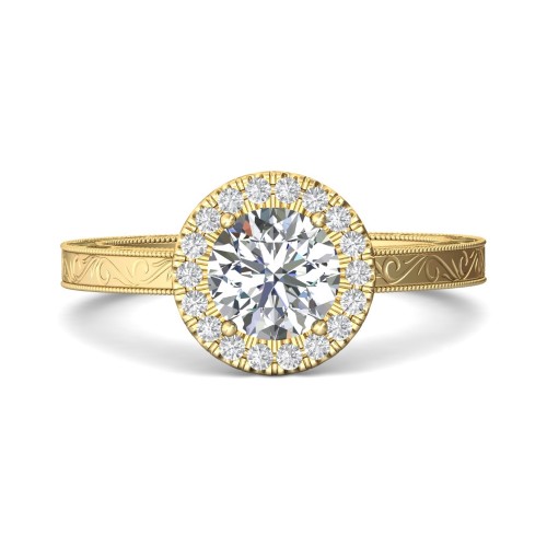 FlyerFit&reg; 18K Yellow Gold Vintage Engagement Ring