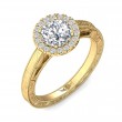 FlyerFit® 18K Yellow Gold Vintage Engagement Ring