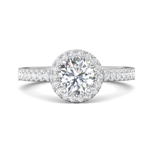 FlyerFit&reg; 14K White Gold Vintage Engagement Ring