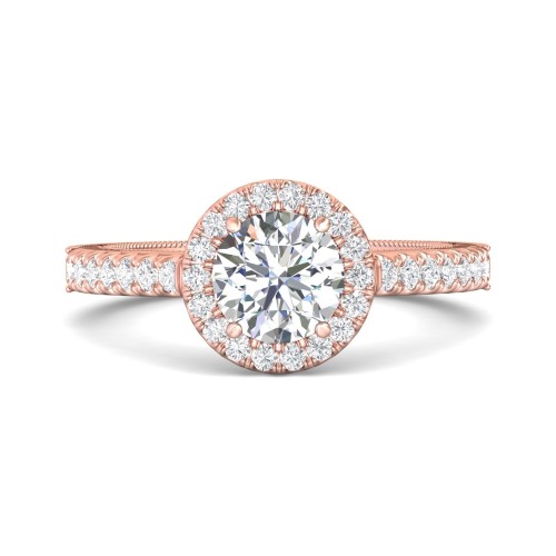 FlyerFit&reg; 14K Pink Gold Vintage Engagement Ring