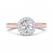 FlyerFit® 18K Pink Gold Shank And White Gold Top Vintage Engagement Ring