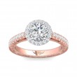 FlyerFit® 18K Pink Gold Shank And White Gold Top Vintage Engagement Ring