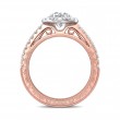 FlyerFit® 18K Pink Gold Shank And White Gold Top Vintage Engagement Ring