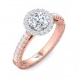 FlyerFit® 18K Pink Gold Shank And White Gold Top Vintage Engagement Ring