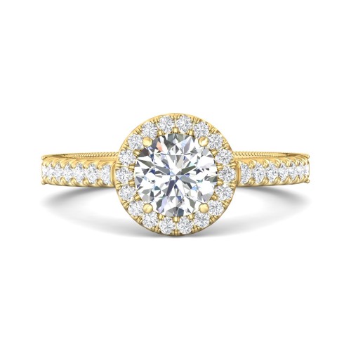 FlyerFit&reg; 18K Yellow Gold Vintage Engagement Ring