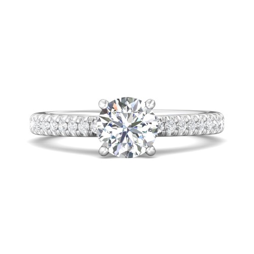 FlyerFit&reg; Platinum Micropave Engagement Ring