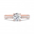 FlyerFit® 18K Pink Gold Micropave Engagement Ring