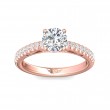 FlyerFit® 18K Pink Gold Micropave Engagement Ring