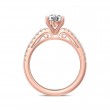 FlyerFit® 18K Pink Gold Micropave Engagement Ring