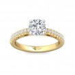FlyerFit® 18K Yellow Gold Shank And White Gold Top Micropave Engagement Ring