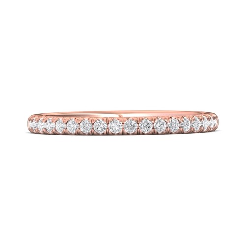 FlyerFit&reg; 18K Pink Gold Micropave Cutdown Wedding Band