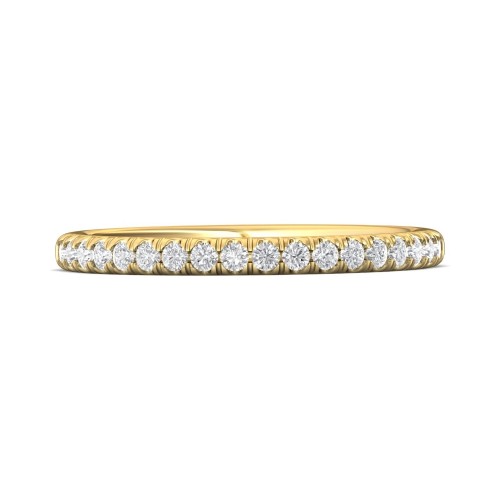 FlyerFit&reg; 14K Yellow Gold Micropave Cutdown Wedding Band