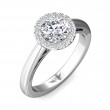 FlyerFit® 14K White Gold Solitaire Engagement Ring