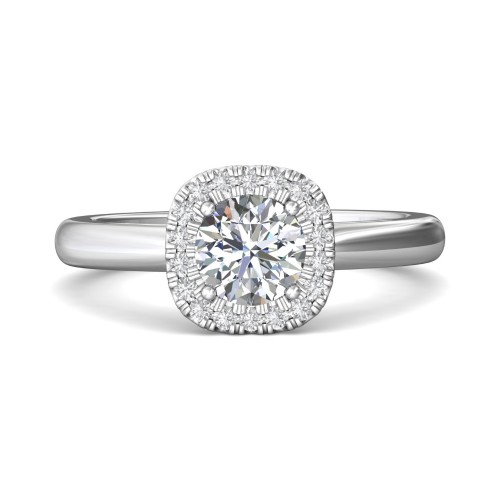 FlyerFit&reg; 18K White Gold Solitaire Engagement Ring