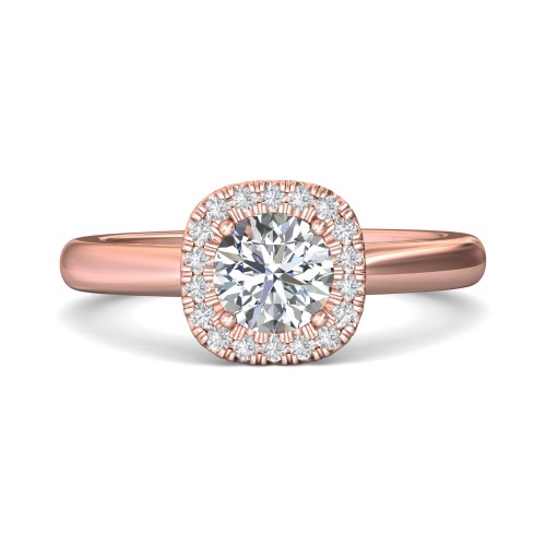 FlyerFit&reg; 14K Pink Gold Solitaire Engagement Ring