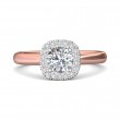 FlyerFit® 14K Pink Gold Shank And White Gold Top Solitaire Engagement Ring