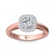 FlyerFit® 14K Pink Gold Shank And White Gold Top Solitaire Engagement Ring