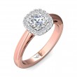 FlyerFit® 14K Pink Gold Shank And White Gold Top Solitaire Engagement Ring