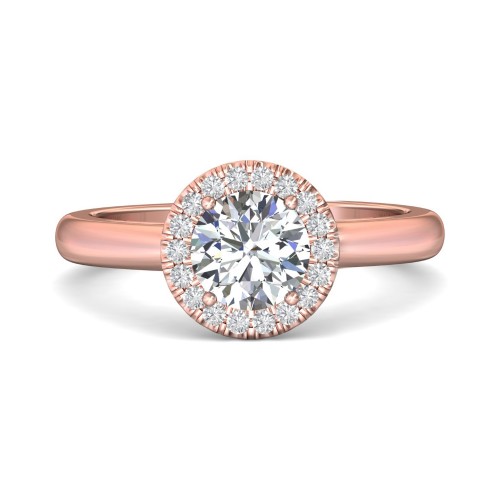 FlyerFit&reg; 18K Pink Gold Solitaire Engagement Ring