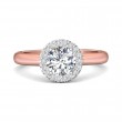 FlyerFit® 14K Pink Gold Shank And White Gold Top Solitaire Engagement Ring