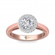 FlyerFit® 14K Pink Gold Shank And White Gold Top Solitaire Engagement Ring
