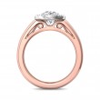 FlyerFit® 14K Pink Gold Shank And White Gold Top Solitaire Engagement Ring