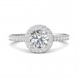 FlyerFit® Platinum Micropave Halo Engagement Ring