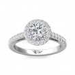 FlyerFit® Platinum Micropave Halo Engagement Ring