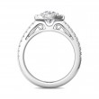 FlyerFit® Platinum Micropave Halo Engagement Ring