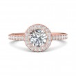 FlyerFit® 14K Pink Gold Micropave Halo Engagement Ring