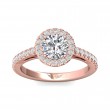 FlyerFit® 14K Pink Gold Micropave Halo Engagement Ring