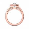 FlyerFit® 14K Pink Gold Micropave Halo Engagement Ring