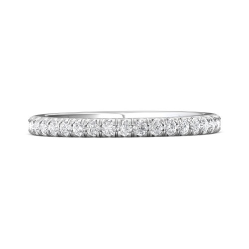 FlyerFit&reg; 18K White Gold Micropave Cutdown Wedding Band