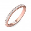 FlyerFit® 18K Pink Gold Micropave Cutdown Wedding Band