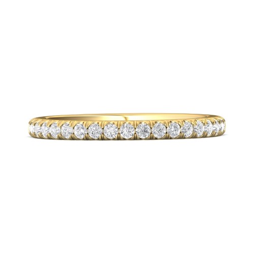 FlyerFit&reg; 18K Yellow Gold Micropave Cutdown Wedding Band